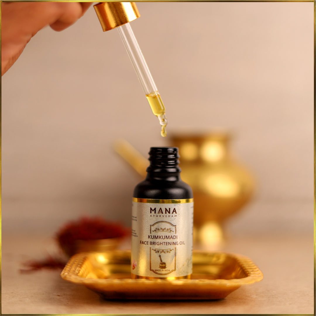 The Magic of Kumkumadi face brightening oil | Mana Ayurvedam
